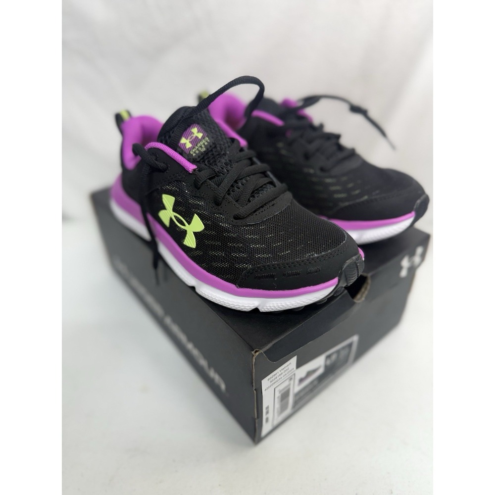 Under Armour GGS  Assert 10 Running Shoes Girls Size 4.5Y Black Violet